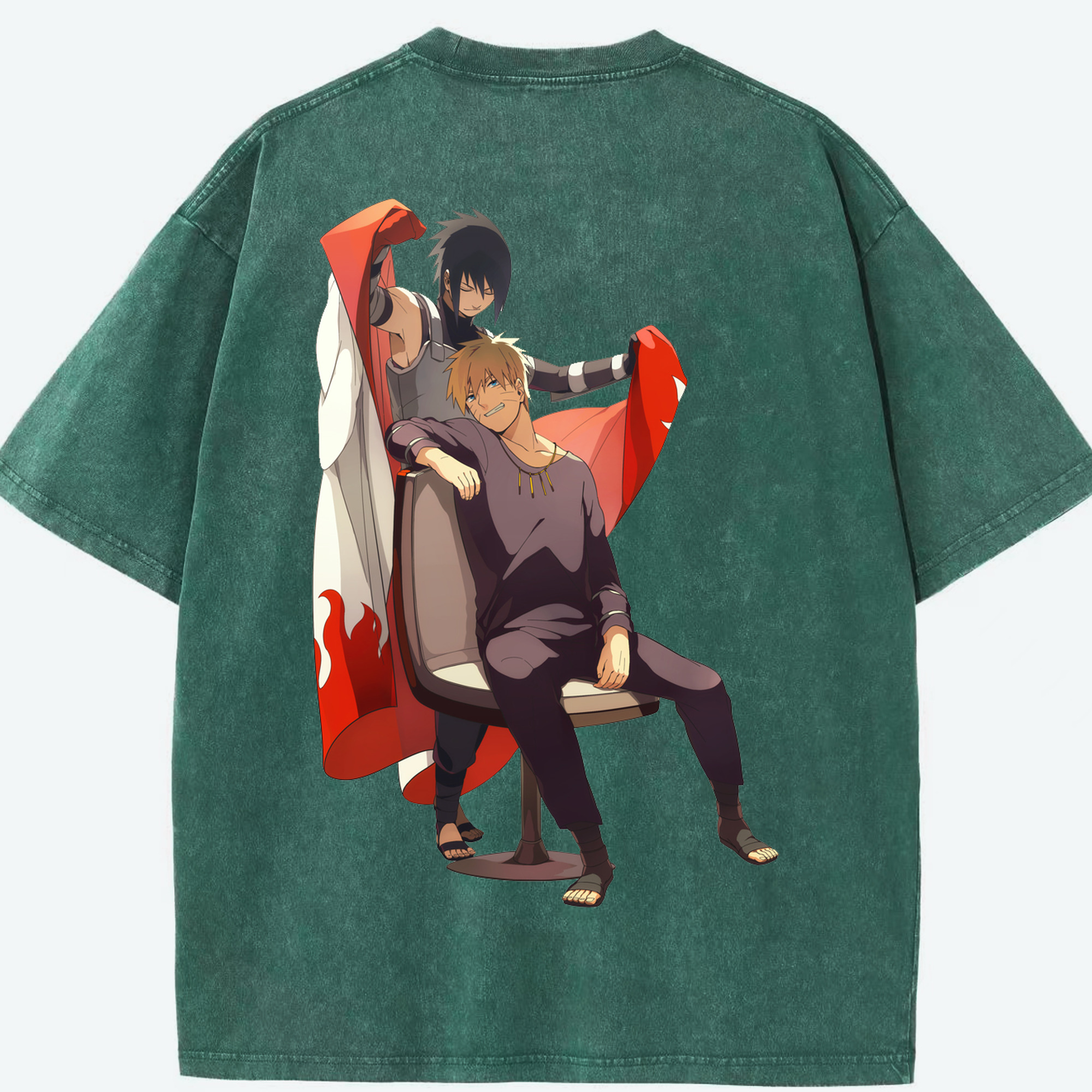 （画像用） NARUTO -ナルト- うずまき ナルト Uzumaki Naruto 綿100% ヴィンテージ風 半袖Tシャツ（背面プリント）